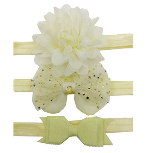 Groothandel Baby Lace Flower Hoofdband Pak Boog <span class=keywords><strong>Glitter</strong></span> Baby Hoofdband Sets 3Pcs - Product Image 4