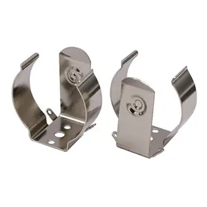 89 Metal spring stainless steel stamp contact clips clip terminal D size cell battery holder for PCB