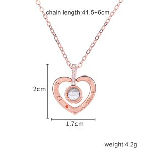 Collana Personalizzata Onemango per Donna con Proiezione 'Ti Amo' in 100 Lingue, Regalo per Fidanzata, Fidanzamento, Matrimonio, Festa, Ortodossa - Product Image 6