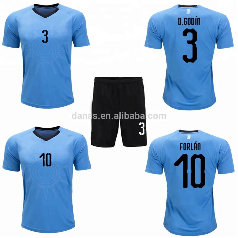 Personalizado Venta caliente nuevo modelo 2018 nacional de Uruguay equipo de fútbol Jersey