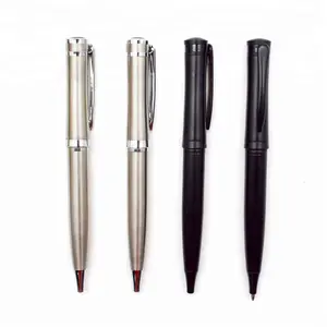 promotional elegant matte silver and black metal ball pen for gift in good quality