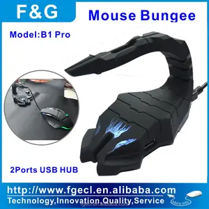 Gaming mouse bungee with 2 ports USB HUB