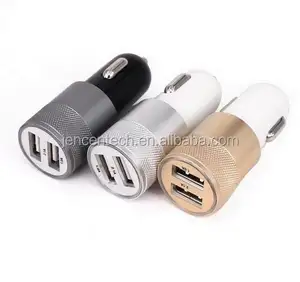 5V 2A Dual Ports USB Fast Car Charger, Aluminum metal 2 USB Ports USB Car Phone charger