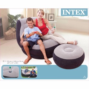 INTEX 68564 Reclining Upholstered Foldable Living Room Sofa Bed Set Mult-function <strong>Inflatable</strong> <strong>Chair</strong> - Product Image 2