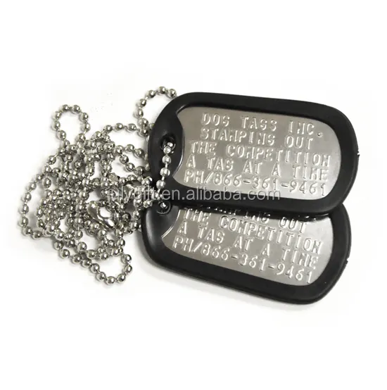 Black or Colorful silicone rectangle personalized dog tags