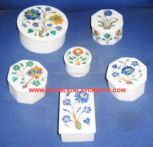 Marqueterie De marbre Boîte à Bijoux - Product Image 1