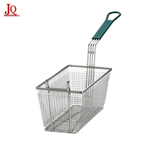 Commercial Restaurant Rectangle Wire Fry <strong>Basket</strong> Deep <strong>Fryer</strong> <strong>Basket</strong> With Plastic Handle - Product Image 1