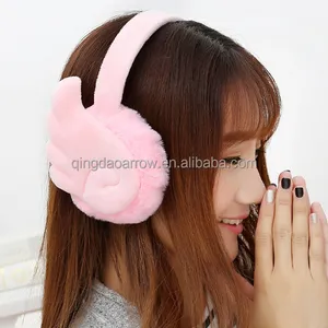 Women Ear Warmer Muffs Faux Fur Winter Warm Headphones Solid Color Earflap HZ 