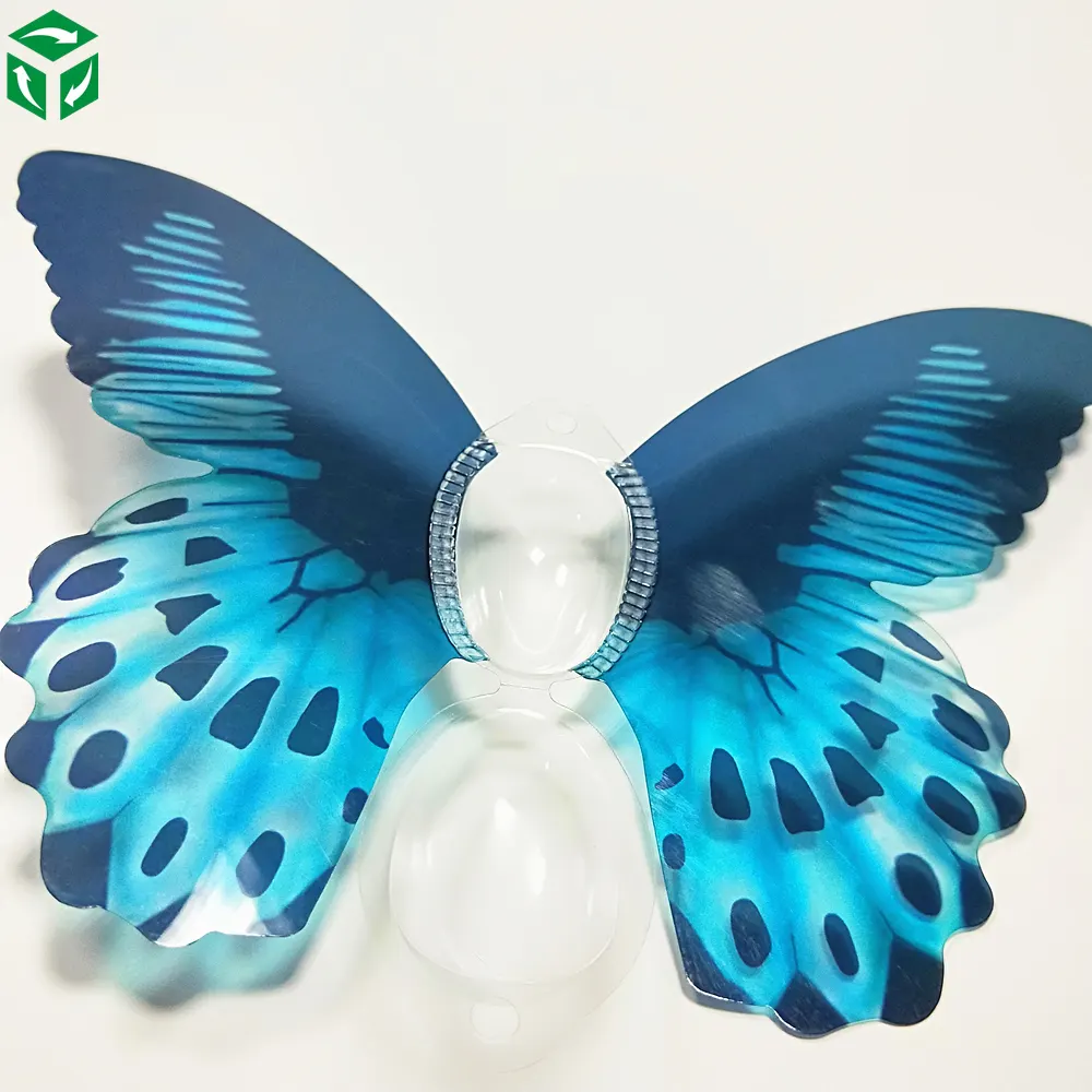 Chinese fancy butterfly shape printing clamshell small plastic box