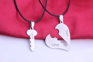 Colgante de acero inoxidable con forma de corazón <span class=keywords><strong>para</strong></span> hombre y mujer, collar de rompecabezas <span class=keywords><strong>para</strong></span> parejas, regalo colorido <span class=keywords><strong>para</strong></span> enamorados, joyería al por mayor - Product Image 5