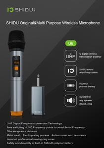 Cáscara elegante U6 MICRÓFONO INALÁMBRICO UHF micrófono portátil de mano con mini receptor - Product Image 2