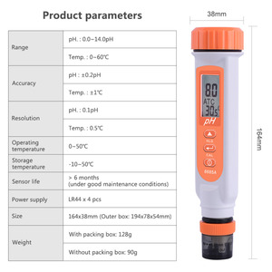 AZ8685A Portable Haute Précision <span class=keywords><strong>Ph</strong></span> Stylo de Test <span class=keywords><strong>PH</strong></span> <span class=keywords><strong>Ph</strong></span> Mètre <span class=keywords><strong>Aquarium</strong></span> Poisson Réservoir <span class=keywords><strong>Testeur</strong></span> De Qualité De L'eau - Product Image 3