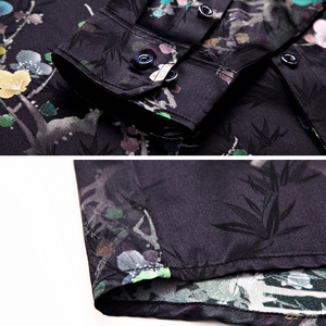 2019 <span class=keywords><strong>noms</strong></span> de marque nouveau style hommes chinois tissé chemises en soie impression chemise chemise à Fleurs - Product Image 5