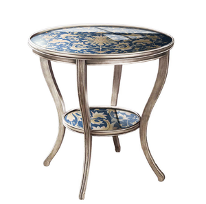 Elegant Antique American Style Solid Wood Glass Top Hand Painted <strong>Small</strong> <strong>Coffee</strong> <strong>Table</strong> for Living Room BF05- FH0202 - Product Image 2
