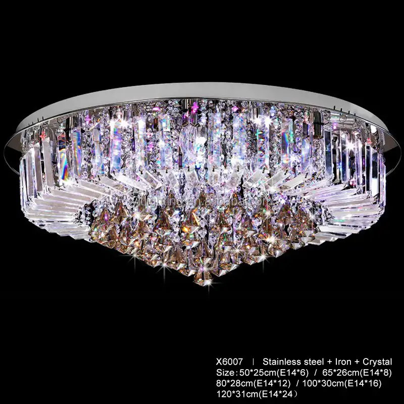 Luxe Élégant Lustre En Cristal pour Salle à manger Lampe à Suspension avec Télécommande Cristal Plafonnier pour Hôtel