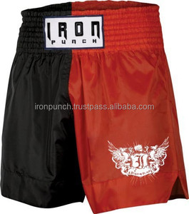 กางเกงขาสั้นไทยผ้าคอตตอนแบบสองแผงแบบลำลองผ้า100% แห้งเร็วกันยับปักลายสายรัดกลางแบบผูกเชือก - Product Image 1