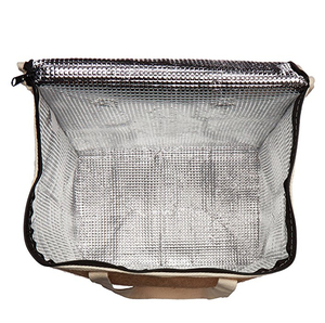 <span class=keywords><strong>Bolsa</strong></span> de Compras Reutilizable Aislada de Yute, <span class=keywords><strong>Bolsa</strong></span> Refrigerante Impermeable para Alimentos Congelados y Calientes con Cierre - Product Image 2