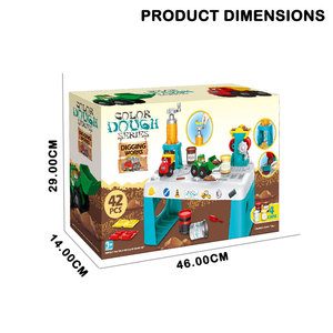 Ensemble de 42 pièces de pâte à modeler colorée, outils, plan de travail, jeu créatif pour enfants, <span class=keywords><strong>bricolage</strong></span>, art, artisanat, jouet, cadeau, boîte de couleur, EN71 ASTM - Product Image 3