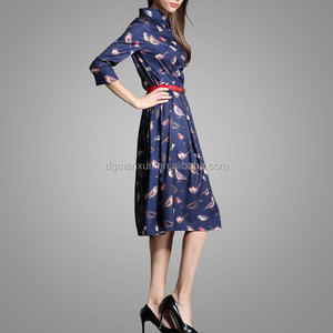 Moda otoño 2016 Primavera de Europa y América 3/4 manga prom del <span class=keywords><strong>vestido</strong></span> de bola y <span class=keywords><strong>vestido</strong></span> de cóctel con cinturón - Product Image 6