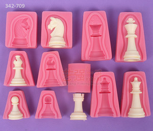 Moule en silicone à fleurs fondant, moule en 3d pour échecs internationaux, en silicone - Product Image 4