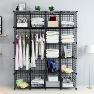 Cubes de <span class=keywords><strong>rangement</strong></span> en fil métallique DIY, 20 pièces, pour placard, jouets, livres, vêtements, cages pour animaux de compagnie, cubes modulaires en métal, organisateur - Product Image 2