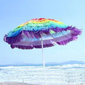 稻草户外沙滩伞促销和广告