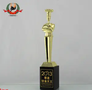 High Grade Cook Custom Figurine awards Sets Chef Award Gold Metal Cook Trophy Cup