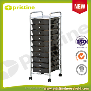 Chariot de rangement de bureau moderne MIT Taiwan avec 10 tiroirs en plastique pour atelier et cuisine - Product Image 4