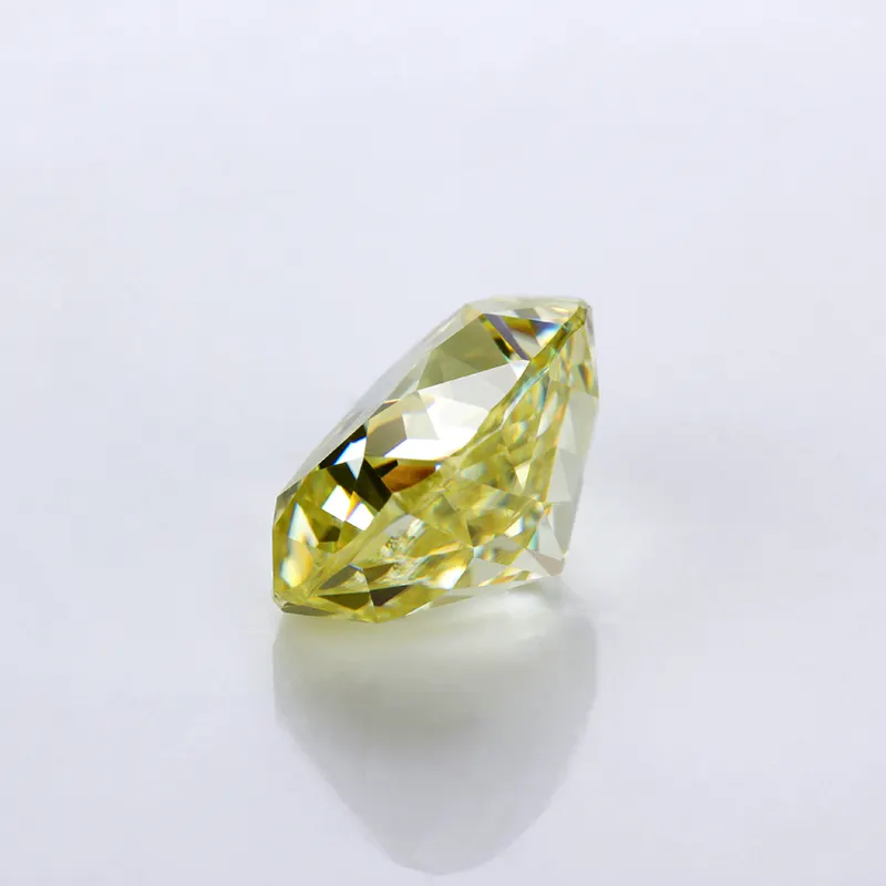 Elegante anillo Diamante de piedras preciosas sintéticas amarillo suelto Moissanite