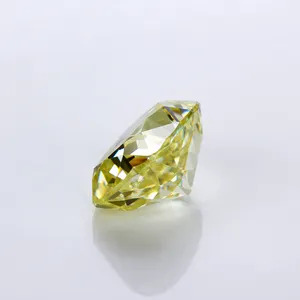 Fancy Moissanite diamond round Synthetic Gemstone yellow Loose Moissanite