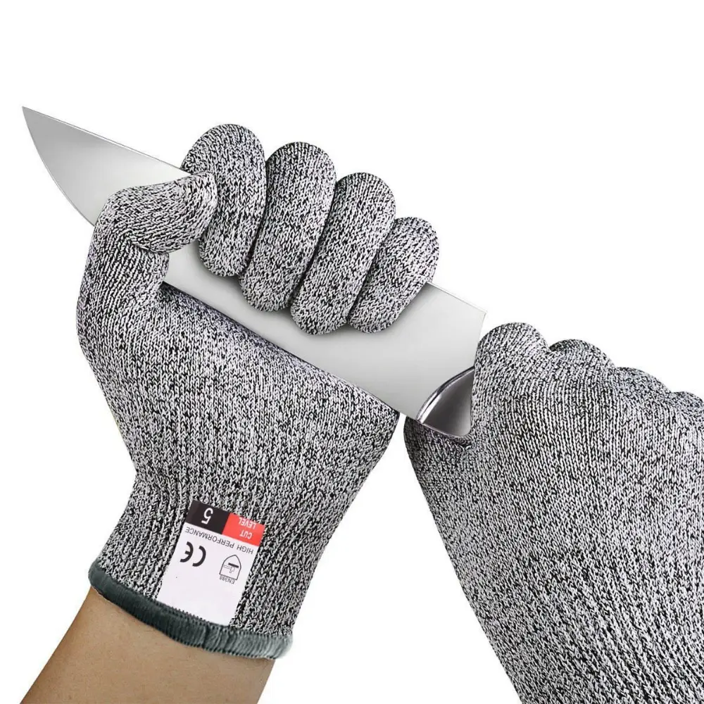 De alto rendimiento En388 CE Nivel 5 resistente al corte de muñeca guantes para la protección de la mano de la cocina al aire libre Patio de trabajo