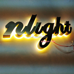 Letrero publicitario Led personalizado 3D para exteriores, letrero LED de acero inoxidable, tablero de letrero iluminadas con letras del <span class=keywords><strong>alfabeto</strong></span> - Product Image 3