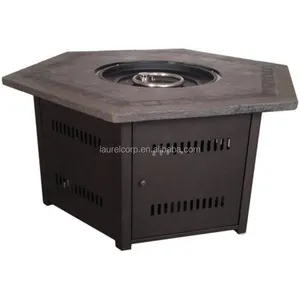 Luxury Furniture Popular Design Gas Outdoor Garden Fire Pit Heater Square Stainless Steel Fireplace Table