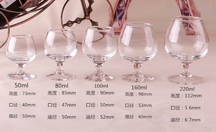 Haonai Short stem Brandy Snifter Glasses--Liquor Glass Bar Cups