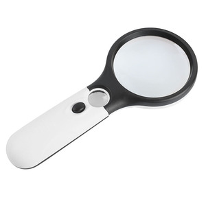 Lớn Ống Kính Quang Học Acrylic Magnifier 3LED Ánh Sáng 3X/45X Cầm Tay <span class=keywords><strong>Magnifying</strong></span> <span class=keywords><strong>Glass</strong></span> Chất Lượng ABS Cơ Thể Bản Đồ Reading Loupe BM-MG4117 - Product Image 3