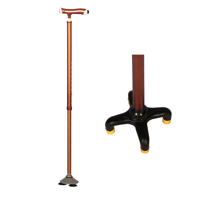 Fashion Rubber Handle Rehabilitation Lightweight Blind Walking Stick 4-legs Crutch