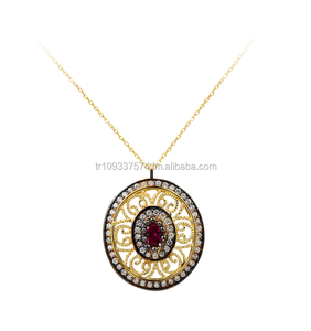 <b>14K</b> Solid <b>Gold</b> Ottoman Charm <b>Necklace</b> - Product Image 1