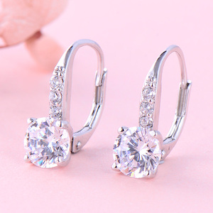 <span class=keywords><strong>POLIVA</strong></span> mejor venta caliente reina de la moda de Plata de Ley 925 chapado en oro blanco diamante CZ eternidad Banco ronda pendiente - Product Image 3