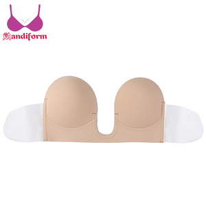 Beat <span class=keywords><strong>Wonderbra</strong></span> de una pieza Sexy en la Copa Logo Low Backless Plunge Sujetador sin tirantes con escote en V con función de realce Sujetadores adhesivos invisibles negros - Product Image 2