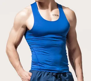 Erkekler için toptan spor özel y geri tank tops koşu Yoga Gym Fitness spor yelek atlet koşu eğitim elbiseleri
