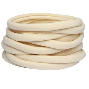 Newborn infant baby toddler children Girl Super Soft Stretchy beige nude nylon headbands