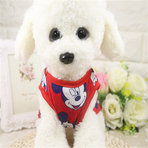 Lindo perro <span class=keywords><strong>ropa</strong></span> suave del algodón del verano camisas del perrito del gato chalecos traje de dibujos animados - Product Image 1