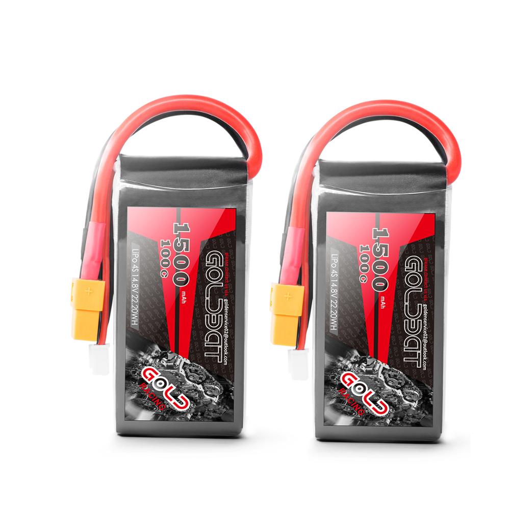 Оптовая продажа goldbat Lipo 2s 3S 4S 5S 6S 1500 мА/ч, 100C Drone Акку для вертолет RC самолет Квадрокоптер лодка