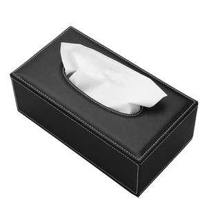 Handmade Custom printed leather tissue box leather tissue paper box PU leather cover tissue box