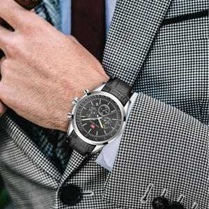 MINI <span class=keywords><strong>FOCUS</strong></span> orologi al quarzo sportivi con numeri grandi da uomo cinturino in pelle impermeabile orologio da polso luminoso orologio da uomo 0116 nero - Product Image 6