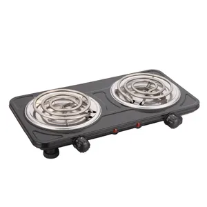 Draagbare kookplaat met CE 2 coil hete plaat fornuis dubbele brander hotplates metalen spiraal hete plaat