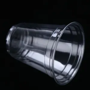 Zfcup copo plástico descartável reciclável transparente, pet com tampa
