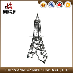 París Torre de Diseño de Metal Botellas de Vino En Rack de Pie - Product Image 1