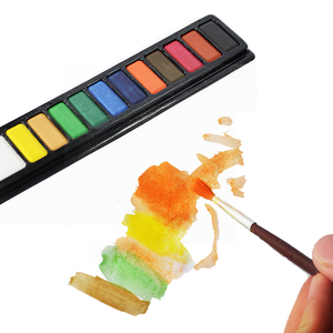 12 colores acuarela pintura extra cepillo de pintura en viajes de Metal <span class=keywords><strong>caja</strong></span> de la lata - Product Image 1