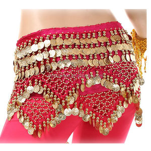 BestDance <strong>Belly</strong> <strong>Dance</strong> <strong>Costume</strong> Hip Scarf Belt Velvet Golden Coins Waist Belt <strong>Costume</strong> - Product Image 2